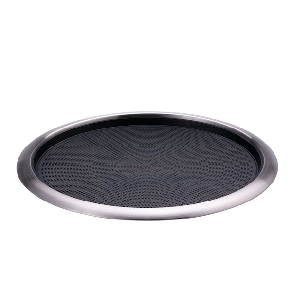 Service Ideas Tray with Removable Insert, 14" Round, Stainless Steel , Brushed TR1614RI - main